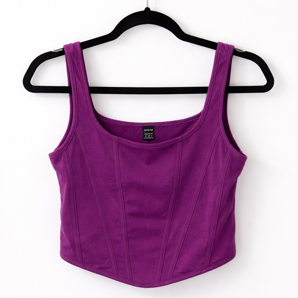 Purple Square Neck Tank Top